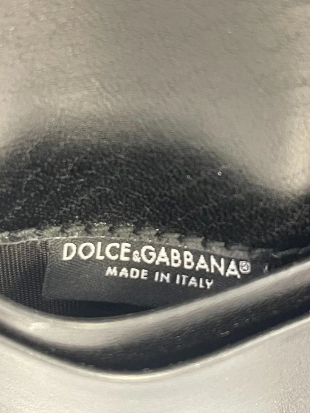 DOLCE & GABBANA Black Leather Card Holder w/ Gunmetal Keyring - Preowned